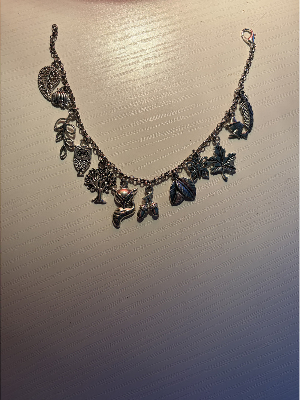 Autumn themed handmade charm bracelet